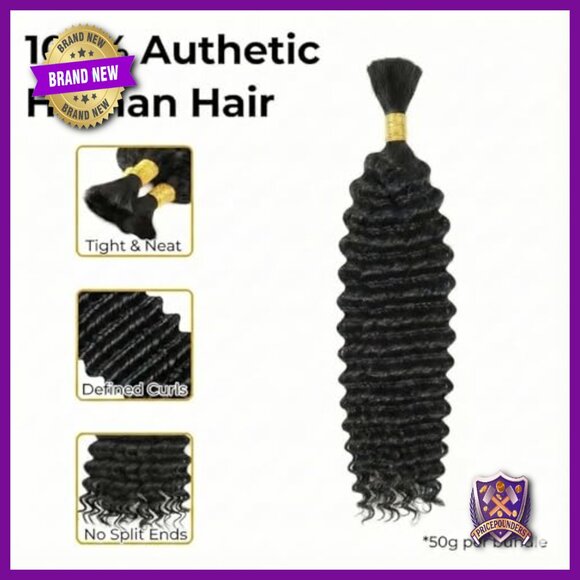 16 Inch Deep Wave Human Hair Bundle for Braiding Extensions